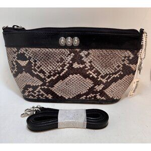 New Brighton One World Giselle Python Print Wristlet Clutch Purse Detachable Str